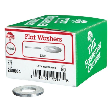 Aceds 0.5 in. SAE Flat Washer, 50PK 5304571